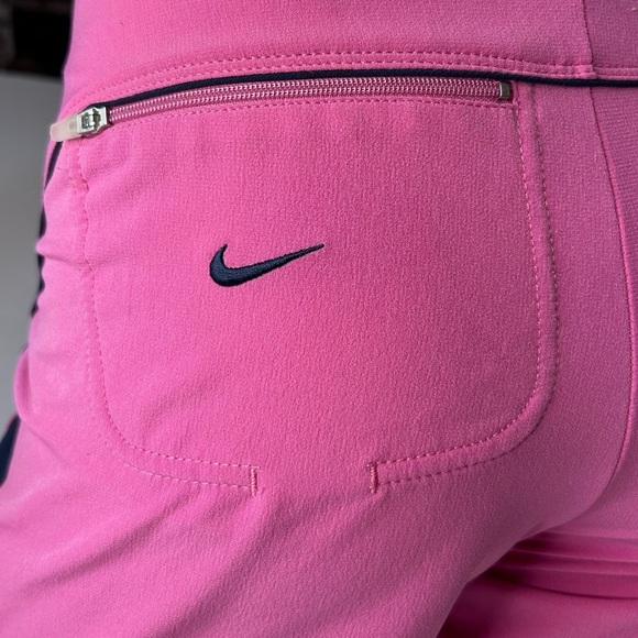 Nike Dri-Fit Fitness‎ High Waisted Lined Pink & Navy Shorts W/ Zip Pocket Sz XS - Picture 6 of 14
